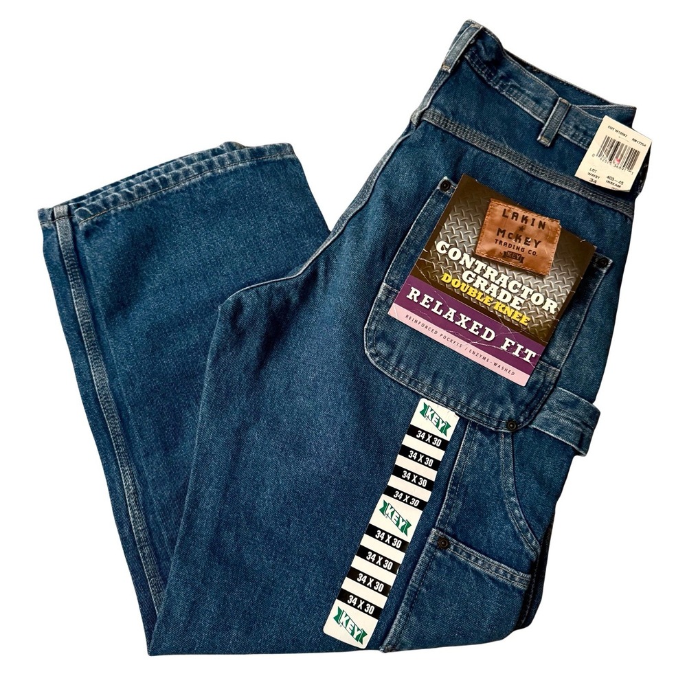 Vintage Lakin McKey Double Knee Carpenter Jeans Men's 34x30 NWT‎
